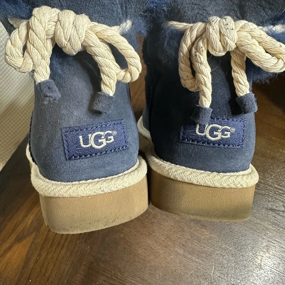 UGG Navy Suede Shearling Boots